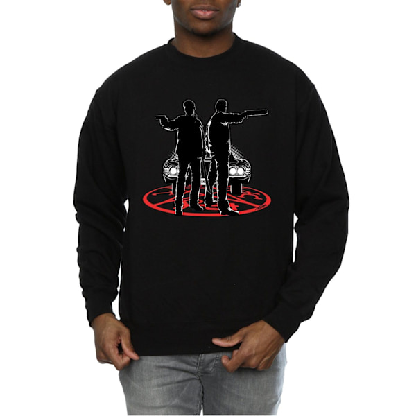 Supernatural Herr Sam Och Dean Silhouette Sweatshirt 3XL Svart Black 3XL