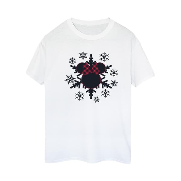 Disney Dam/Damer Minnie Mouse Gingham Snöflingor Bomulls Boy White M