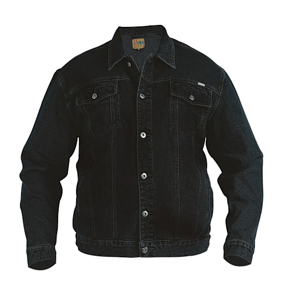 D555 Herr Western Trucker Style Denimjacka Stor Svart Black Large