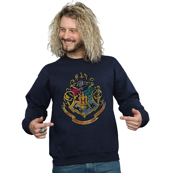 Harry Potter Herr Hogwarts Crest Bomullströja M Marinblå Navy Blue M