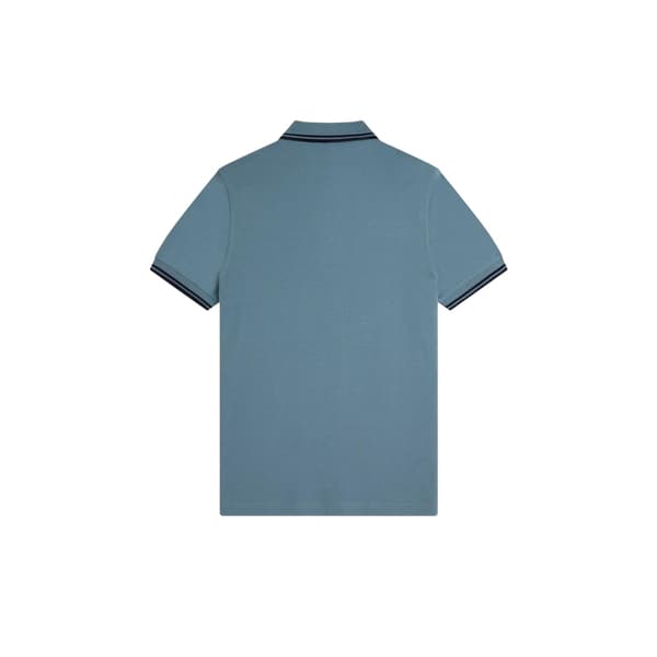 Fred Perry pikétröja med dubbla ränder för män, storlek S, blå Blue S