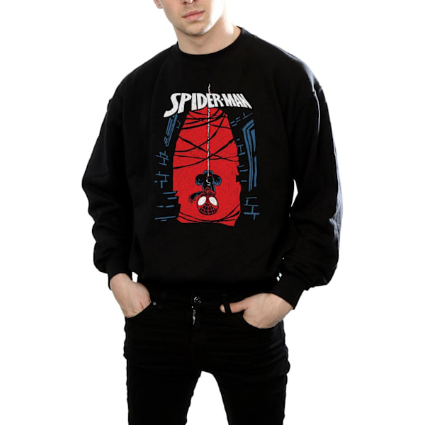 Marvel Herr Spider-Man Hängande Skiss Sweatshirt XL Svart Black XL