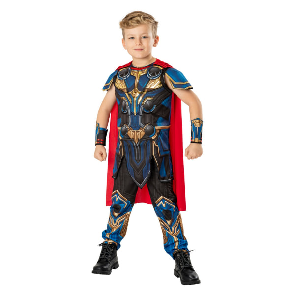 Thor: Love And Thunder Childrens/Kids Deluxe Costume Top & Bott Blue/Black/Red 5-6 Years