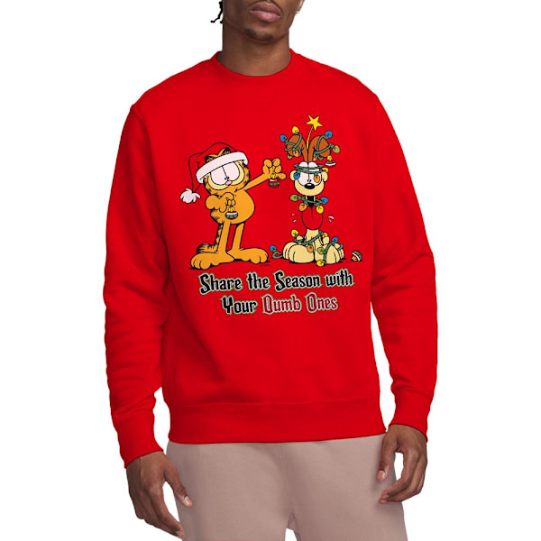 Garfield Unisex Vuxen Dela Säsongen Sweatshirt XL Röd Red XL