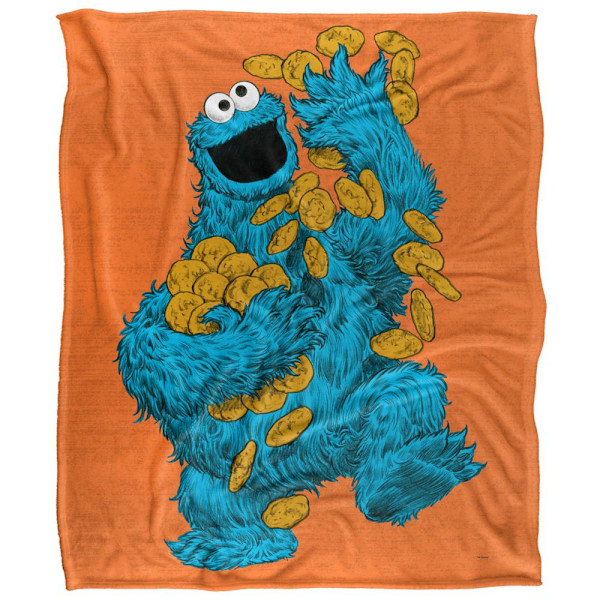 Sesame Street Målad Kakmonstret Filt One Size Flerfärgad Multicoloured One Size