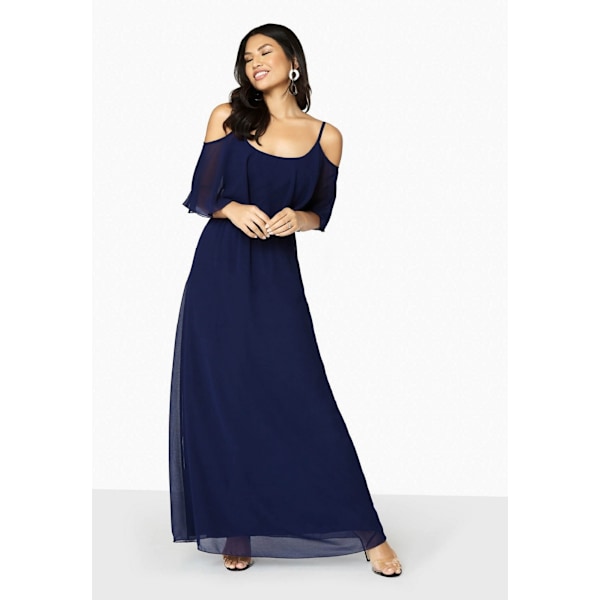 Girls On Film Dam/Dam Motion Cold Shoulder Maxi Klänning 10 Navy 10 UK