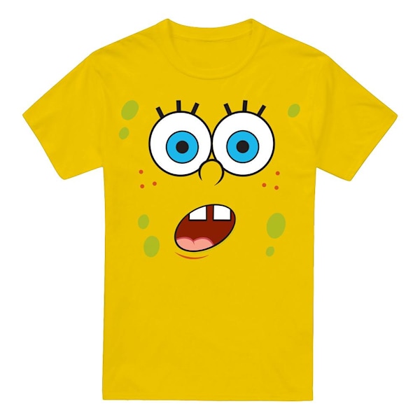SvampBob Fyrkant Herr T-shirt med Förvånat Ansikte Stl M Gul Yellow M