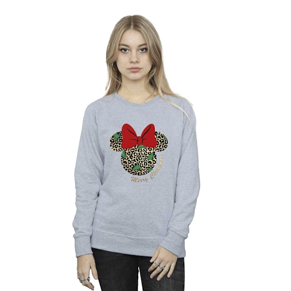 Disney Womens/Ladies Minnie Mouse Leopard Jultröja Sports Grey 5XL
