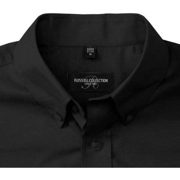 Russell Collection Herr Kortärmad Easy Care Oxford Skjorta 16i Black 16inch