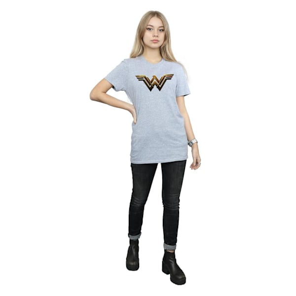 Wonder Woman Dam/Damer Logotyp Bomull Boyfriend T-shirt XXL Sp Sports Grey XXL