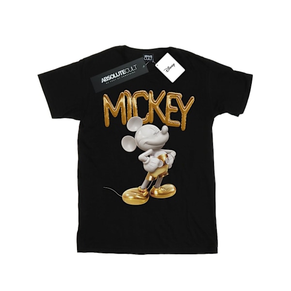 Disney Womens/Ladies Mickey Mouse Gold Statue Cotton Boyfriend Black M