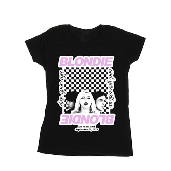 Blondie Dam/Dam Checked Eat To The Beat Bomull T-Shirt L Black L