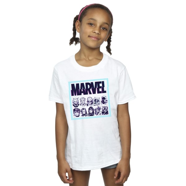 Marvel Girls Comics Glitch bomull T-shirt 7-8 år vit White 7-8 Years