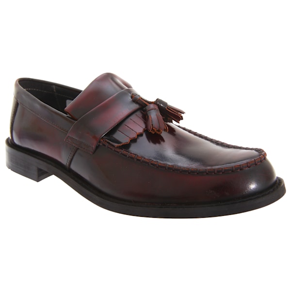 Roamers Mens Toggle Saddle Hi-Shine Läder Loafers 8 UK Oxbloo Oxblood 8 UK