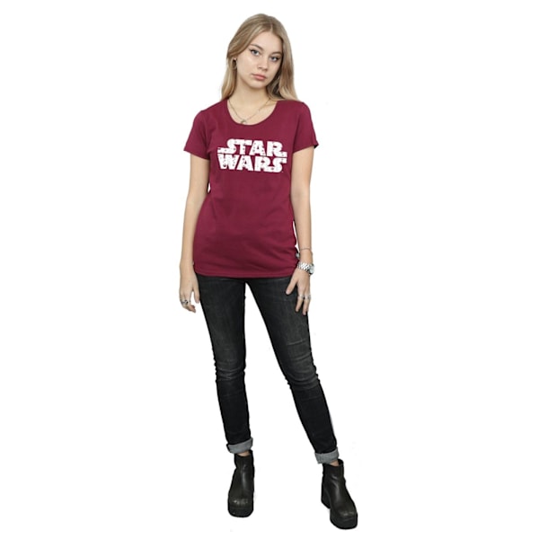 Star Wars Dam/Kvinnor Jul Logo Bomull T-shirt XXL Bourgogne Burgundy XXL