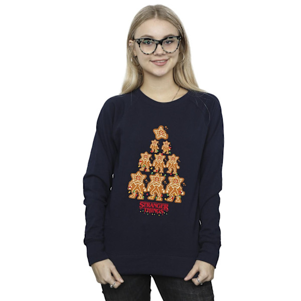 Netflix Dam/Kvinnor Stranger Things Pepparkakströja 3X Navy Blue 3XL