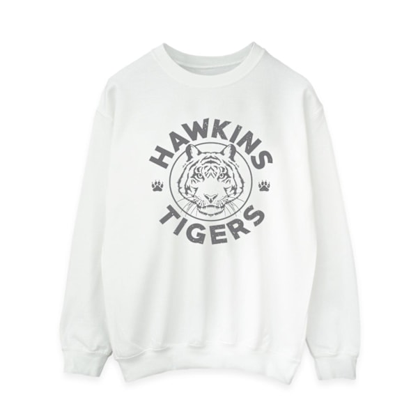 Netflix Dam/Damer Stranger Things Hawkins Grå Tiger Sweatshirt White XL