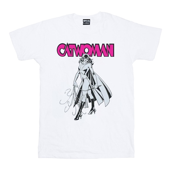 DC Comics Dam/Damer Catwoman Whip Bomull Boyfriend T-shirt White M