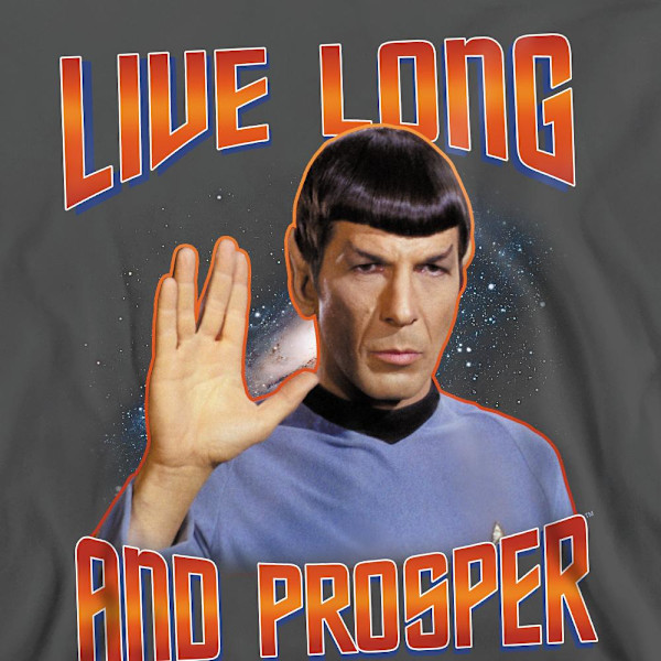 Star Trek: The Original Series Unisex Vuxen Live Long and Prosper Charcoal M