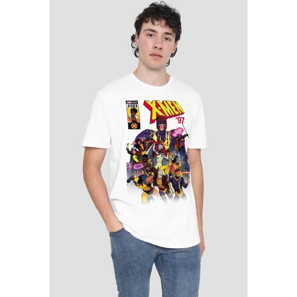 Marvel Herr X-Men Comic Cover Team T-Shirt M Vit White M