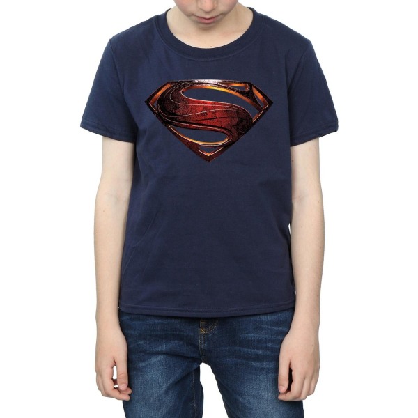 Superman Boys Logotyp bomull T-shirt 5-6 år Marinblå Navy Blue 5-6 Years