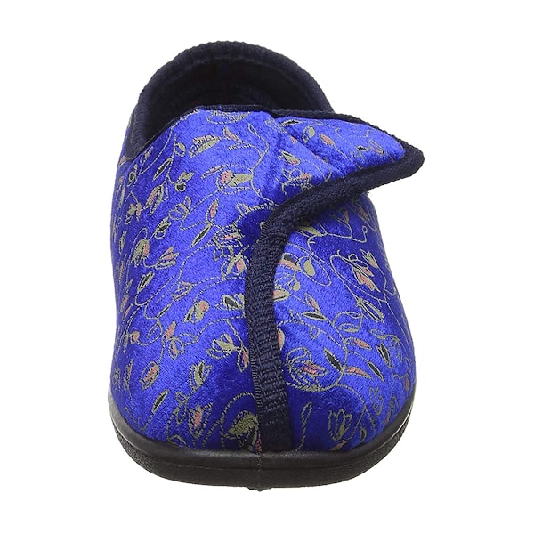 Zedzzz Dam/Kvinnor Janice Touch Fastening Blommiga Tofflor 5 U Navy Blue 5 UK