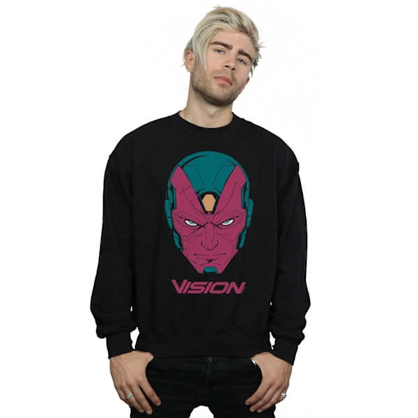 Marvel Mens Avengers Vision Head Sweatshirt S Svart Black S