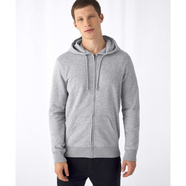 B&C Herr Ekologisk Hoodie XXL Heather Grey Heather Grey XXL