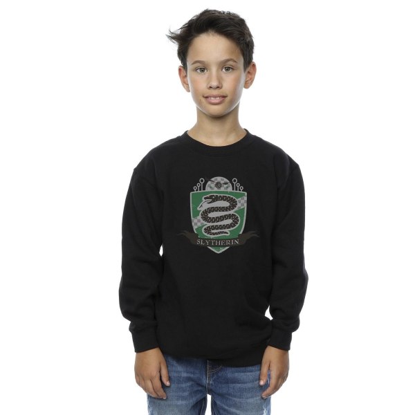 Harry Potter Boys Slytherin Bröstmärke Sweatshirt 7-8 År Bl Black 7-8 Years
