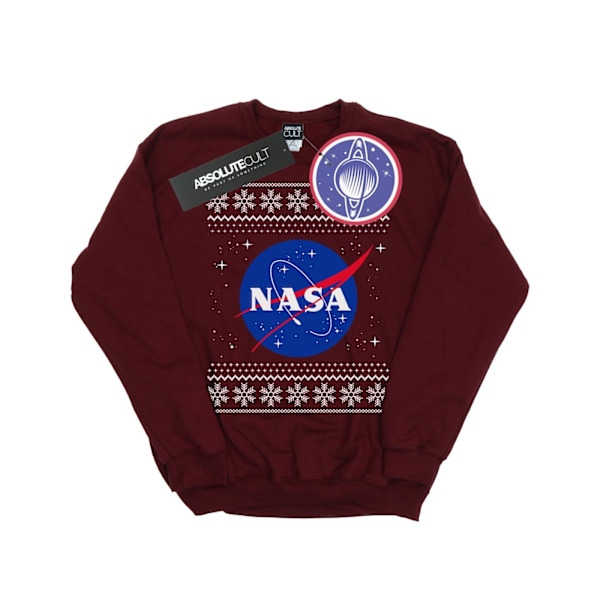 NASA Boys Classic Fair Isle Sweatshirt 7-8 år Bourgogne Burgundy 7-8 Years