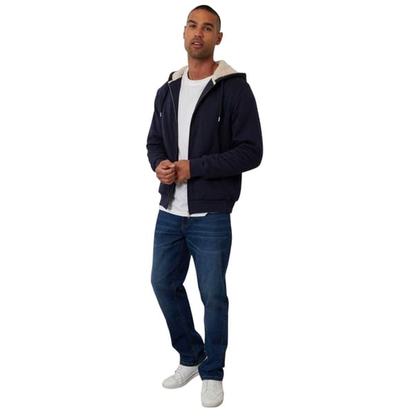 Threadbare Herr Borgfodrad Jacka med Huva XL Marinblå/Gräddvit Navy/Cream XL