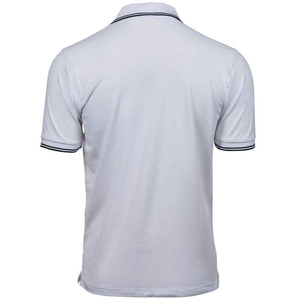 Tee Jays herr Tipped Stretch Polo Shirt S Vit/Marinblå White/Navy S