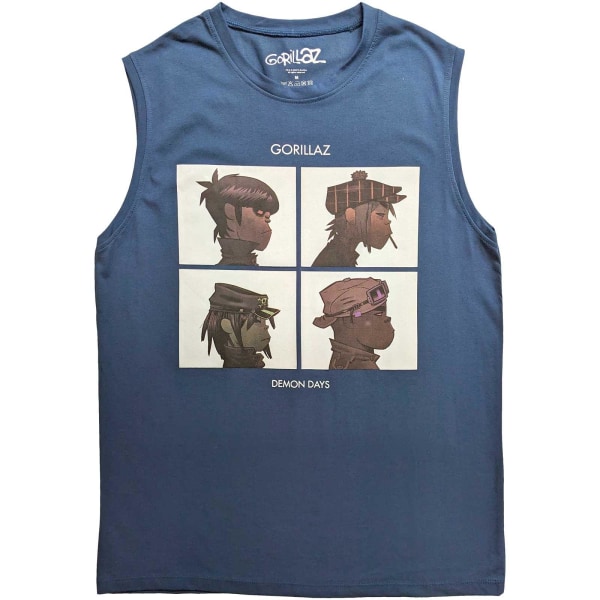 Gorillaz Unisex Adult Demon Days Bomull Tank Top XXL Denim Blå Denim Blue XXL