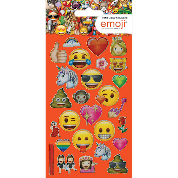 Emoji-klistermärken i folie, en storlek, flerfärgade Multicoloured One Size