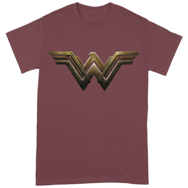 Wonder Woman Unisex Vuxen Logotyp T-shirt S Rödbrun Maroon S