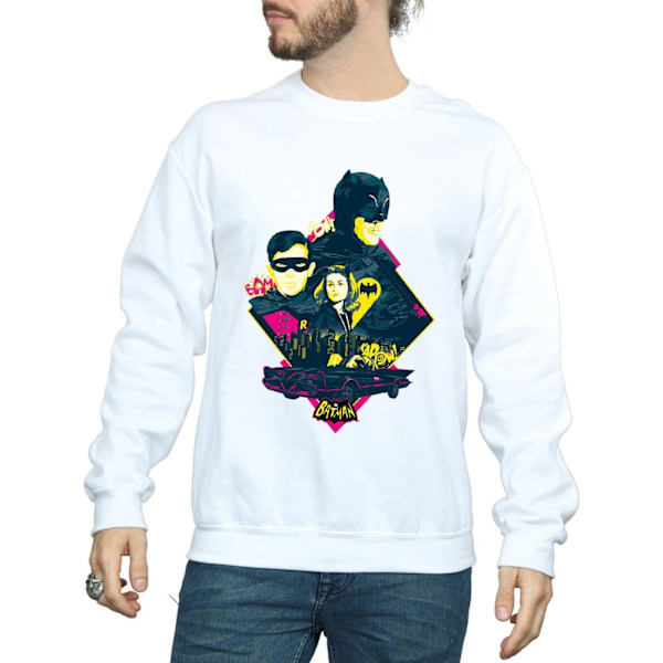 DC Comics Herr Batman TV-serie Karaktär Pop Art Sweatshirt 3X White 3XL