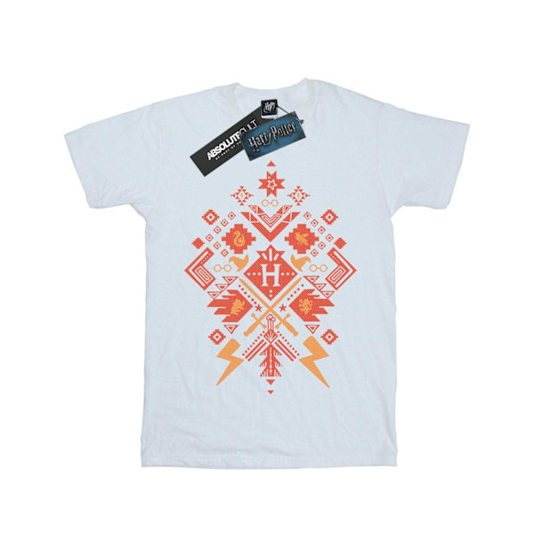 Harry Potter Pojkar Jul Fair Isle T-shirt 7-8 år Vit White 7-8 Years