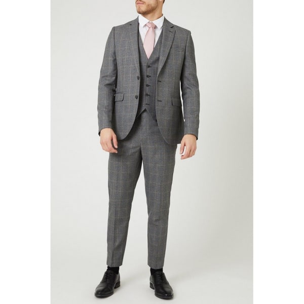 Burton Herringbone Slim Suit Jacka 44R Grå Grey 44R