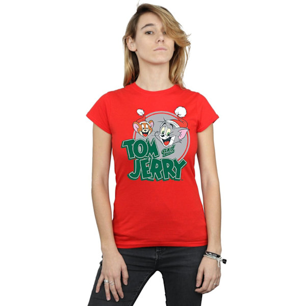 Tom And Jerry Dam/Damer Julhälsningar Bomull T-shirt Red M