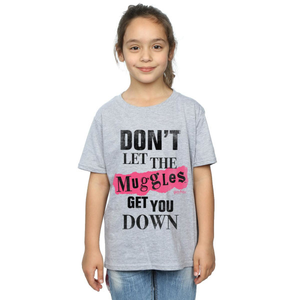 Harry Potter Girls Muggles Clippings Bomull T-shirt 12-13 år Sports Grey 12-13 Years
