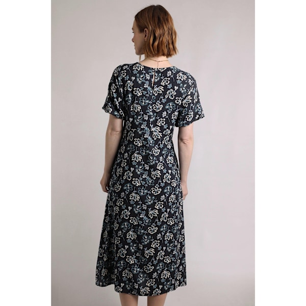 Weird Fish Dam/Dam Everly Blommig Eco Liva Midiklänning 22 U Black Iris 22 UK