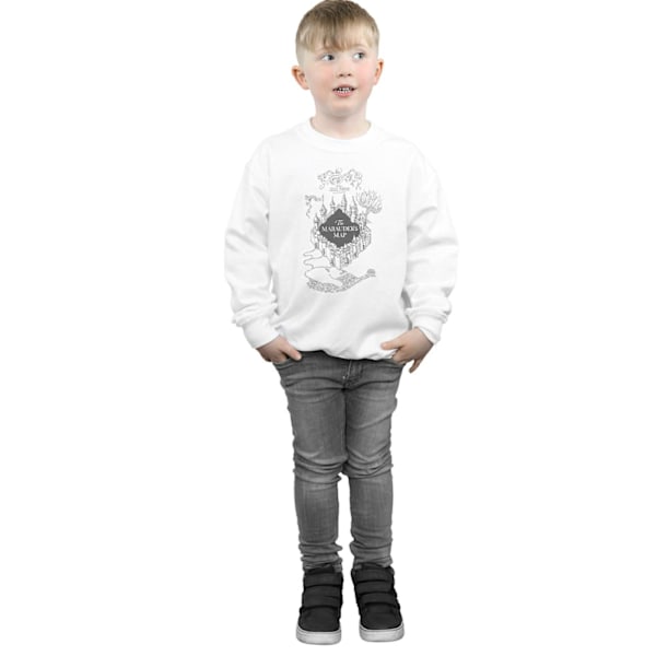 Harry Potter Pojkar The Marauder´s Map Sweatshirt 5-6 År Vit White 5-6 Years