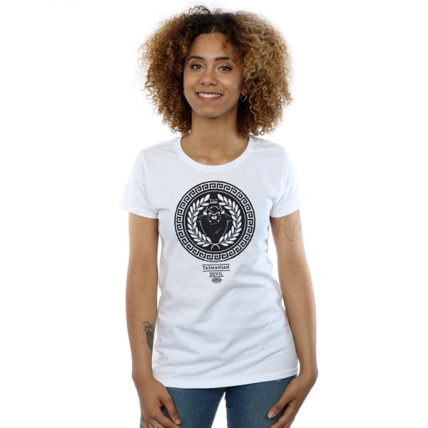 Looney Tunes Dam/Dam Taz Greek Circle T-shirt i bomull S Wh White S
