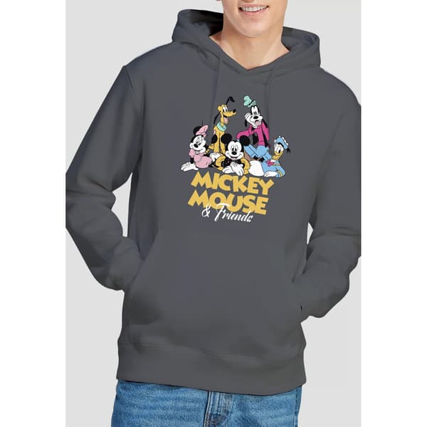 Disney Herr Mickey Mouse Vänner Hoodie XL Kolgrå Charcoal XL