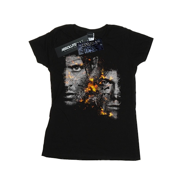 Supernatural Dam/Kvinnor Sam And Dean Fire Bomull T-Shirt XL Black XL