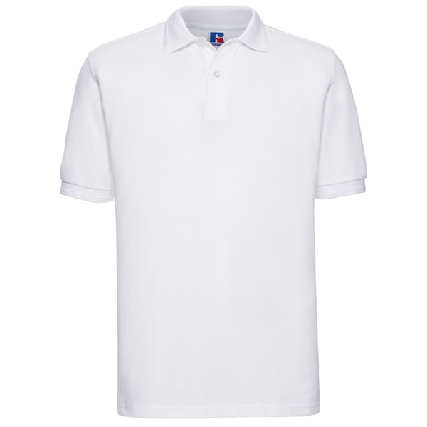 Russell Herr Pique slitstark Poloshirt XL Vit White XL