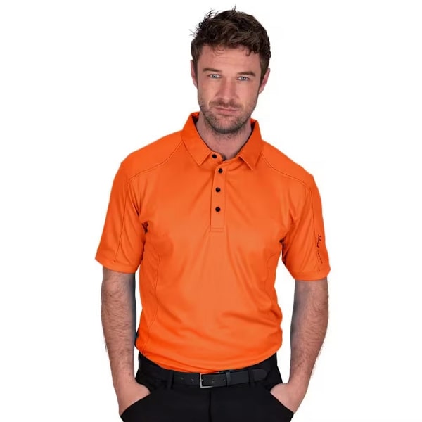 Island Green Herr Toppsömmad Golfpolo M Bränd Orange Burnt Orange M