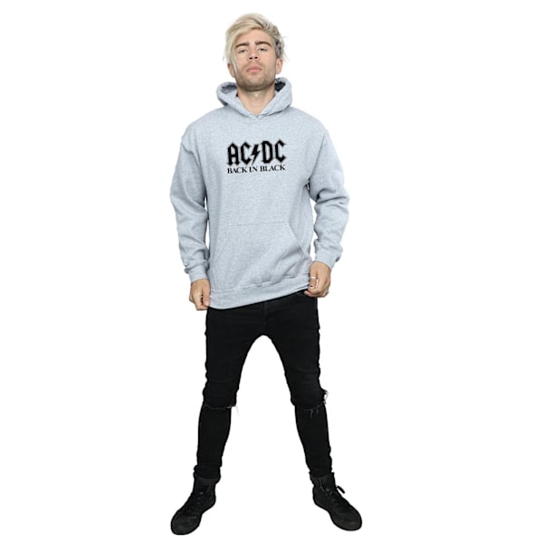 AC/DC Herr Back in Black Logo Hoodie S Sports Grey Sports Grey S