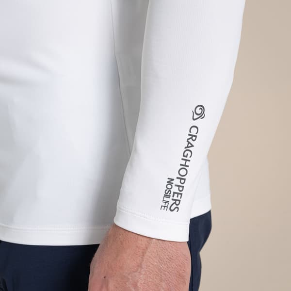 Craghoppers Herr Mock Neck Långärmad Golftröja M Vit White M