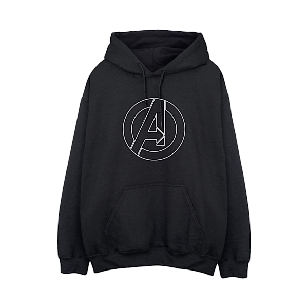 Avengers Assemble Dam/Damer Outline Logo Hoodie S Svart Black S